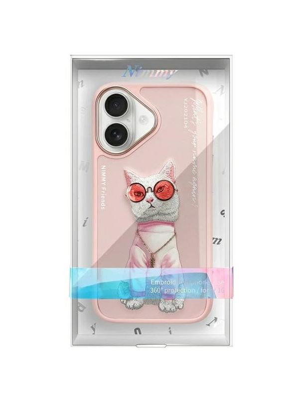 NIMMY futerał GLASSES COOL CAT do IPHONE 16 różowy