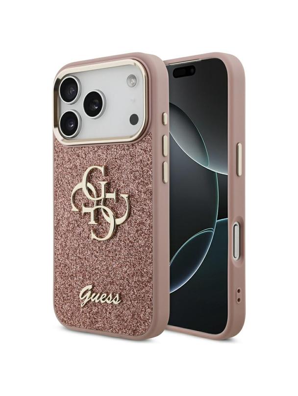 GUESS futerał do IPHONE 17 Pro GUHCP17LHG4SGCP (Fixed Glitter Big 4G Metal Frame) różowy
