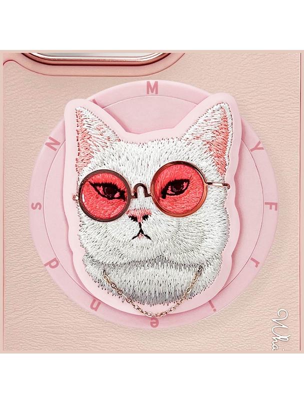 NIMMY futerał GLASSES COOL CAT kompatybilny z MagSafe do IPHONE 16 Pro Max różowy