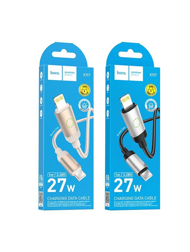 Kabel USB C do Lightning Hoco PD 27W 1 m X117 czarny