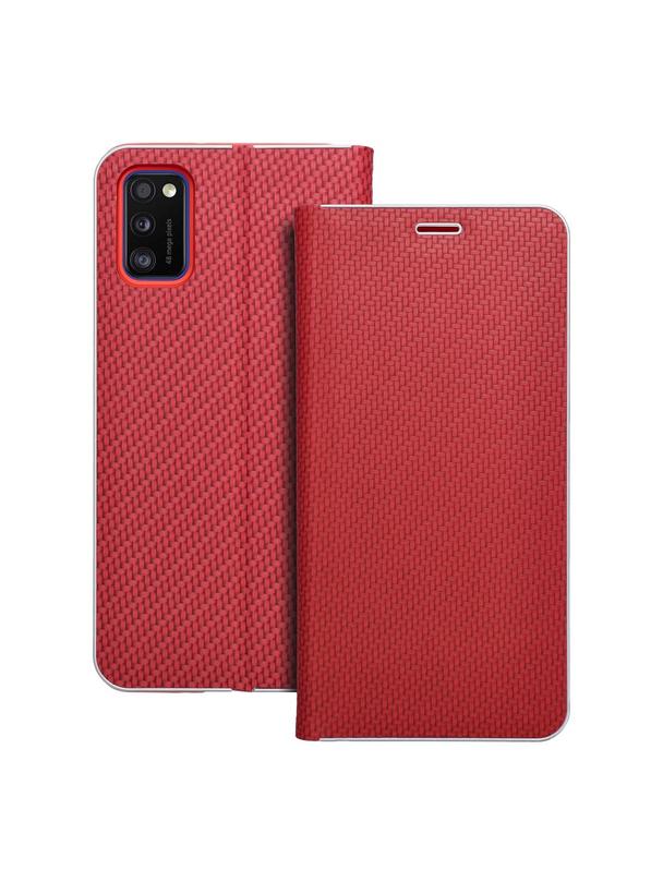 Kabura LUNA Book Carbon do SAMSUNG A41 czerwony