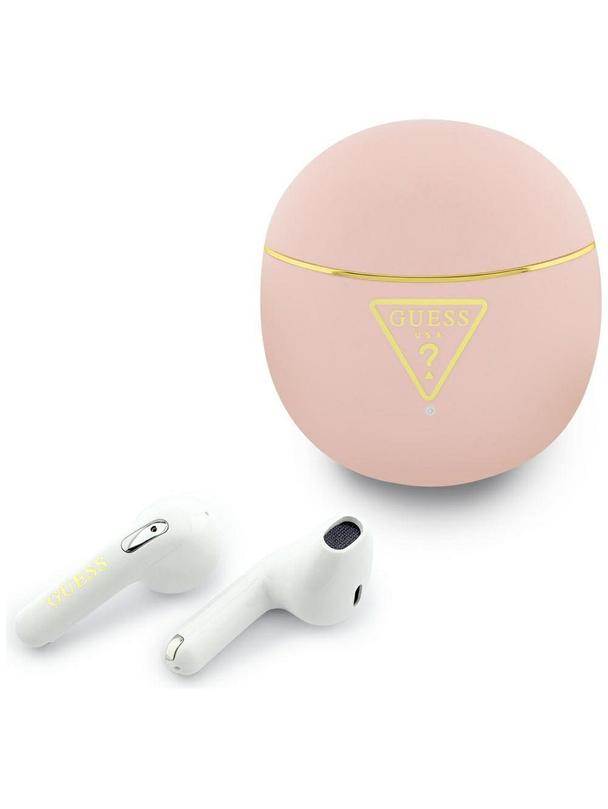 Słuchawki bezprzewodowe douszne Guess TWS GUTWSA15HETP (Small Round Script Print) różowe