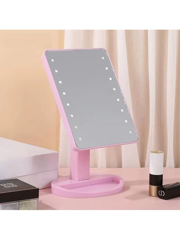 Lusterko toaletkowe z LED różowe