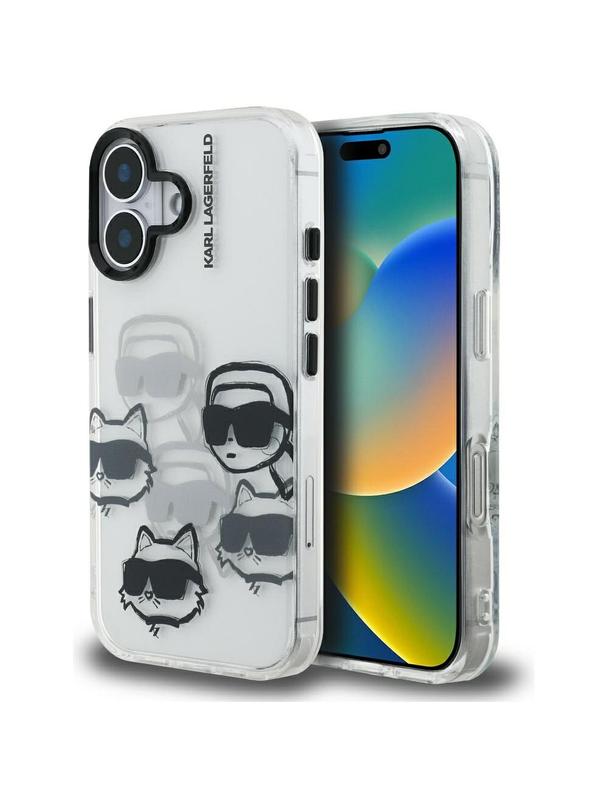 KARL LAGERFELD futerał do IPHONE 16 KLHCP16SHMCHKCT (IML Multi K&C Head Pattern)