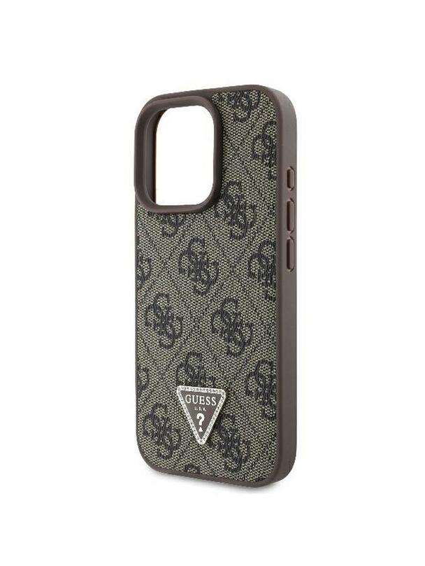 GUESS futerał do IPHONE 16 Pro GUHCP16LP4TDPW (PU Leather 4G Triangle Strass) brązowy