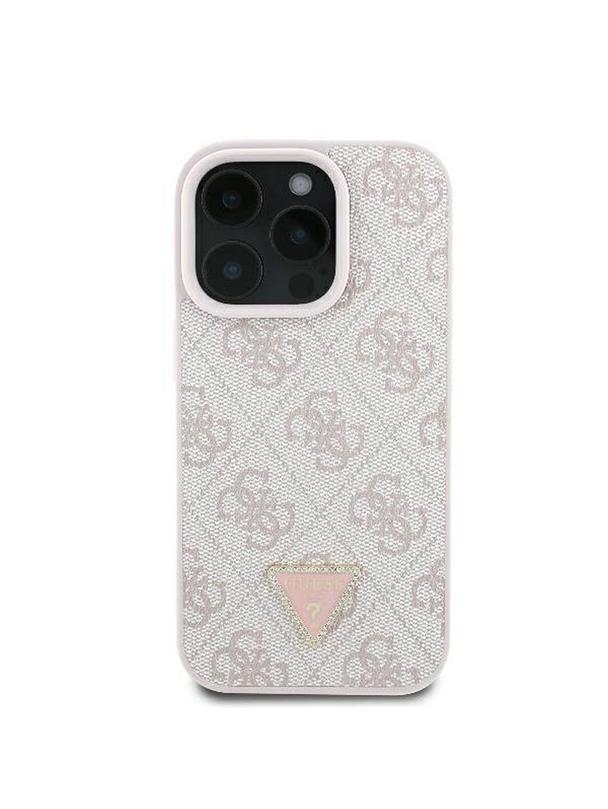 GUESS futerał do IPHONE 16 Pro Max GUHCP16XP4TDPP (PU Leather 4G Triangle Strass) różowy
