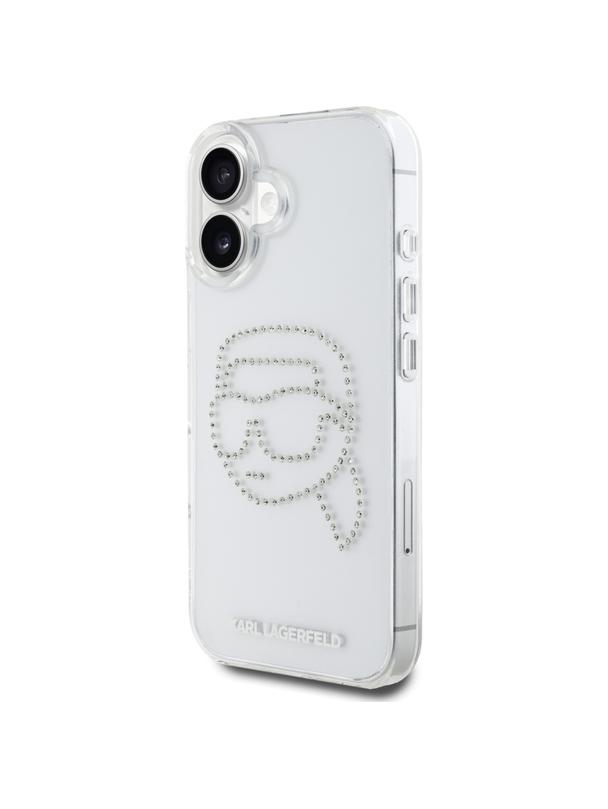 KARL LAGERFELD futerał do IPHONE 16 KLHCP16SHKHDCELT (IML Rhinestones K Head) transparentny