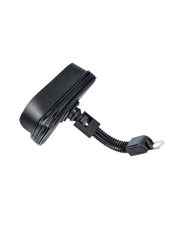 Uchwyt motocyklowy na zamek wodoodporny z daszkiem ( 6,4" - 8" ) czarny