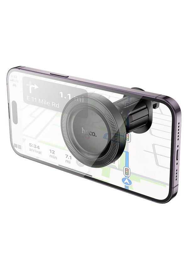 Uchwyt na telefon do samochodu magnetyczny zgodny z MagSafe Hoco do kratki H56 czarny
