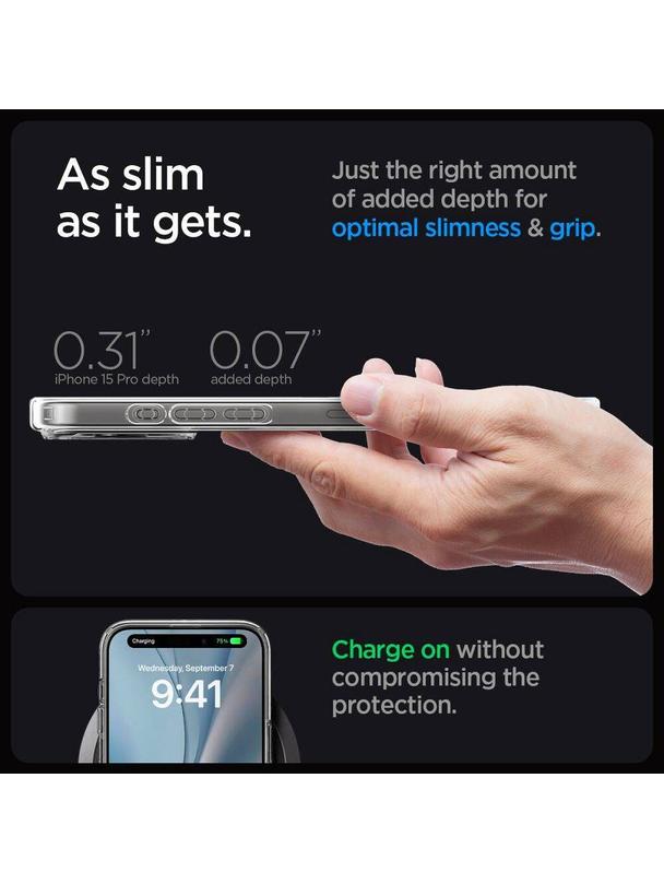 SPIGEN futerał ULTRA HYBRID MAG kompatybilny z MagSafe do IPHONE 16 Pro frost black