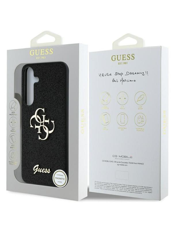 GUESS futerał do SAMSUNG S25 GUHCS25SHG4SGK (Fixed Glitter Big 4G) czarny