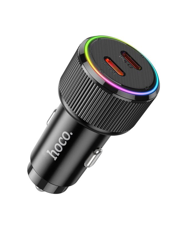 Ładowarka samochodowa Hoco 2 x USB C QC PD 50W NZ14B czarna