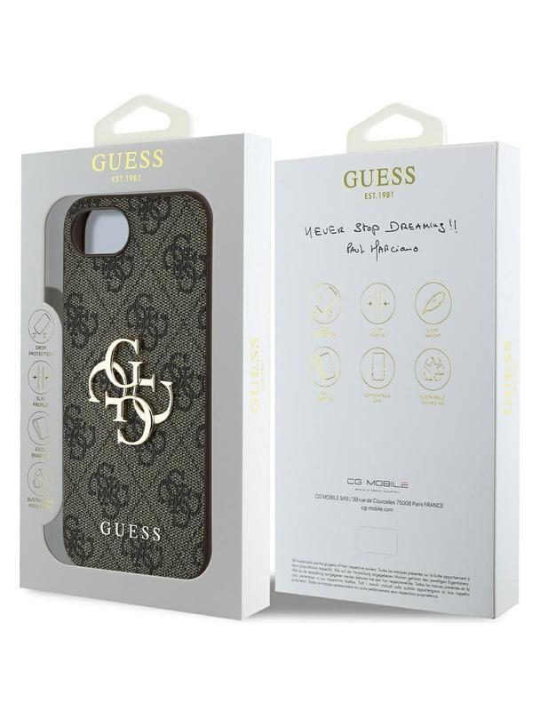 GUESS futerał do IPHONE 16e (SE 4 2025) GUHCPSE44GMGBR (4G PU Big Logo) brązowy