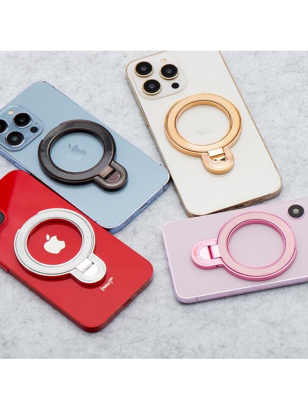 Stojak na telefon CIRCLE - naklejany - srebrny