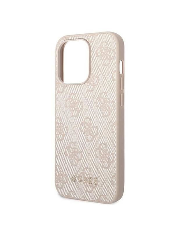 GUESS futerał do IPHONE 14 Pro GUHCP14LG4GFPI (4G Gold Logo) różowy