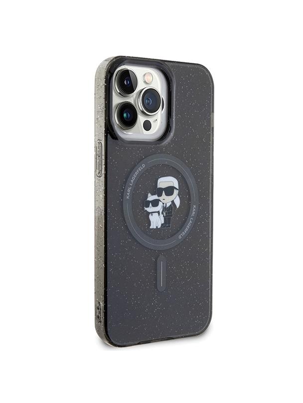 KARL LAGERFELD futerał do IPHONE 15 Pro Max KLHMP15XHGKCNOK (Glitter + MAG) czarny