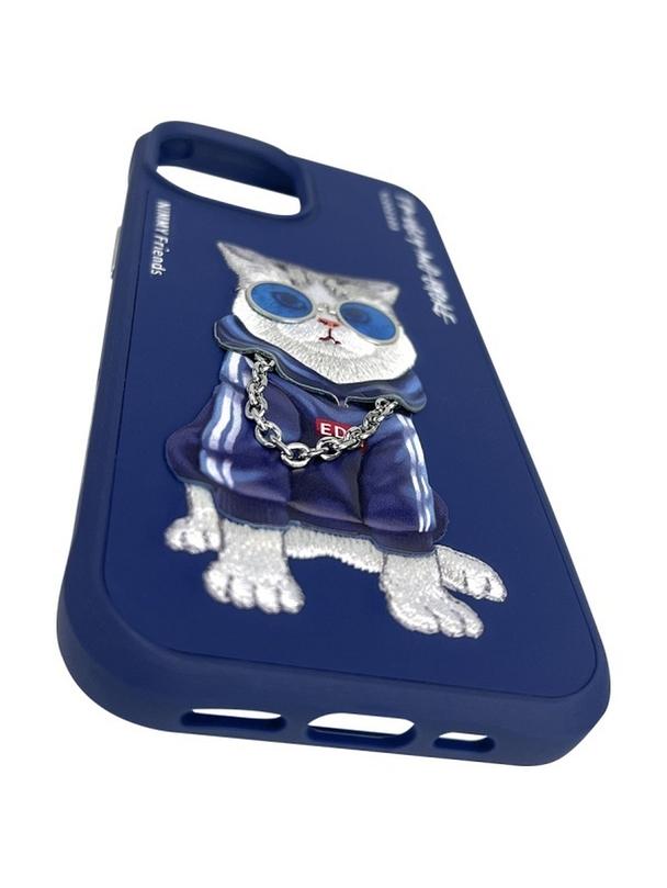 NIMMY futerał GLASSES COOL CAT do IPHONE 15 niebieski