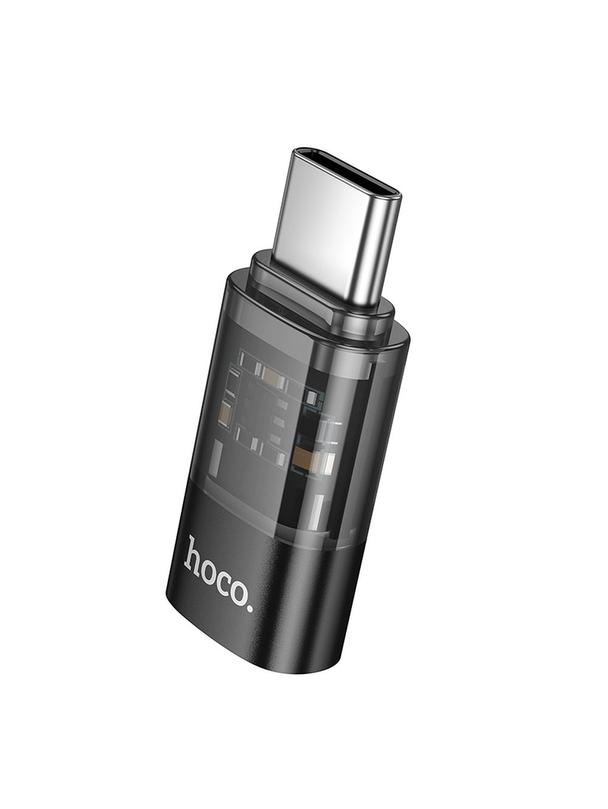 Adapter USB C do Lightning Hoco UA36D transparentny czarny