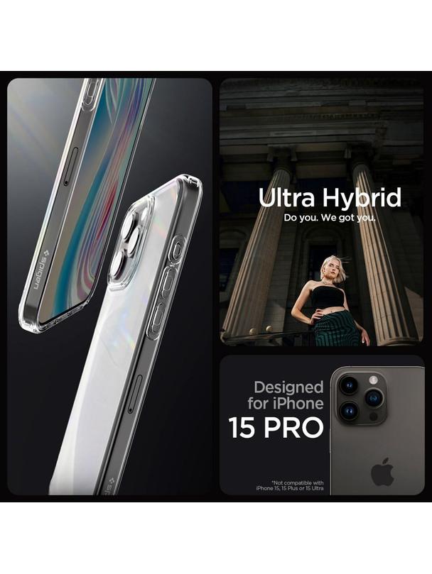 SPIGEN futerał ULTRA HYBRID do IPHONE 15 Pro frost clear
