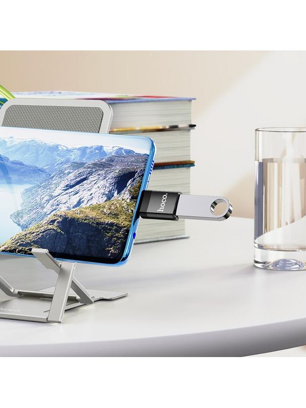 Adapter OTG USB C do USB A Hoco UA17 czarny