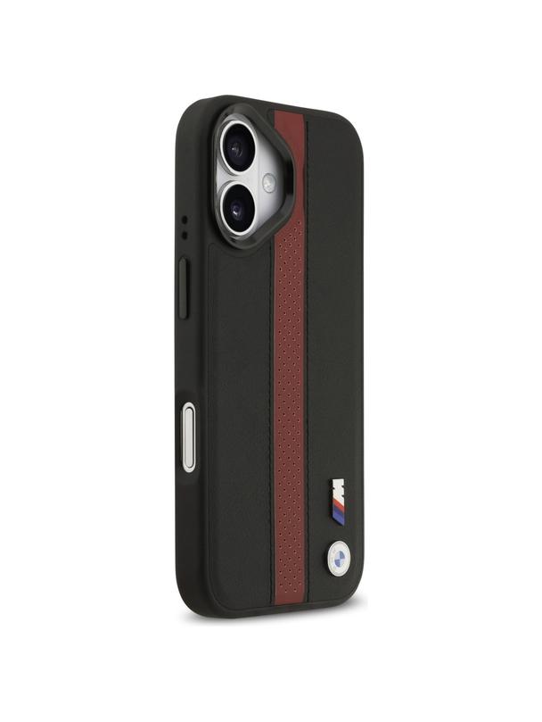 BMW futerał do IPHONE 17 kompatybilny z MagSafe BMHMP17S25PCPSKR (PU Perfotated Stripe Logo) red