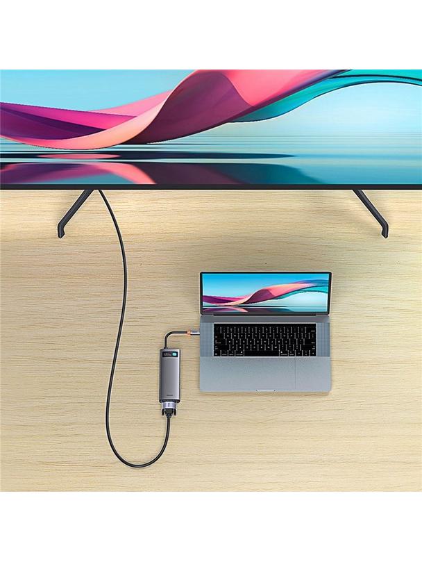 BASEUS adapter HUB 6w1 Typ C WKWG030013/BS-OH040 0,15 m szary