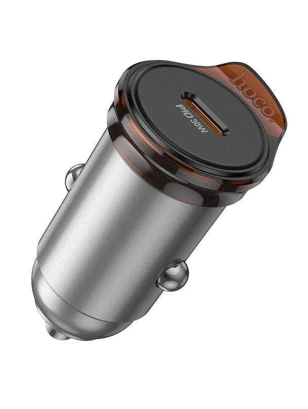 Ładowarka samochodowa Hoco USB C QC PD 30W NZ16 szara