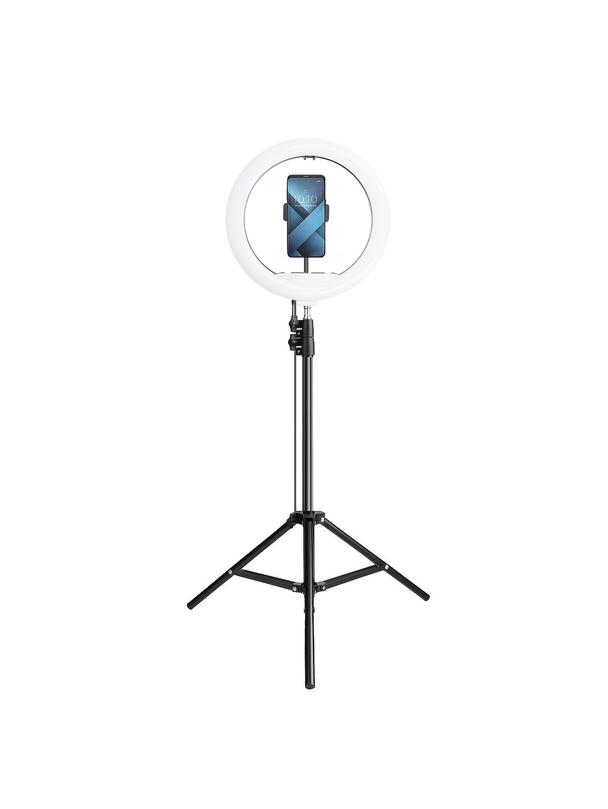 Lampa LED Ring Stream RGB pierścieniowa 13" z uchwytem na telefon + statyw czarna