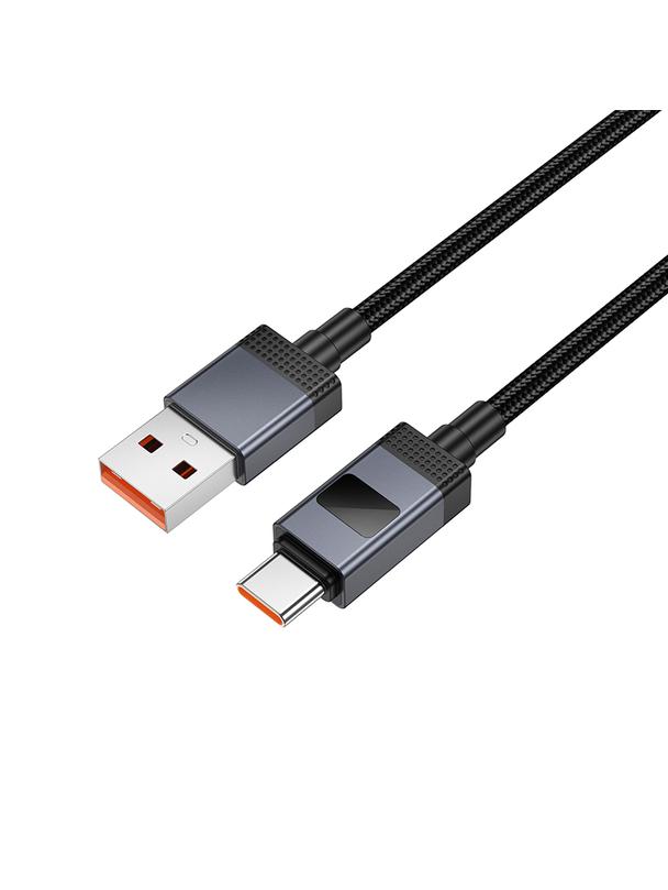 Kabel USB A do USB C Hoco 5A z wyświetlaczem 1 m X118 czarny