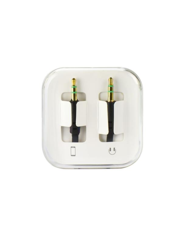Kabel AUX Jack 3,5 mm (męski) do Jack 3,5 mm (męski) BOX 1m czarny