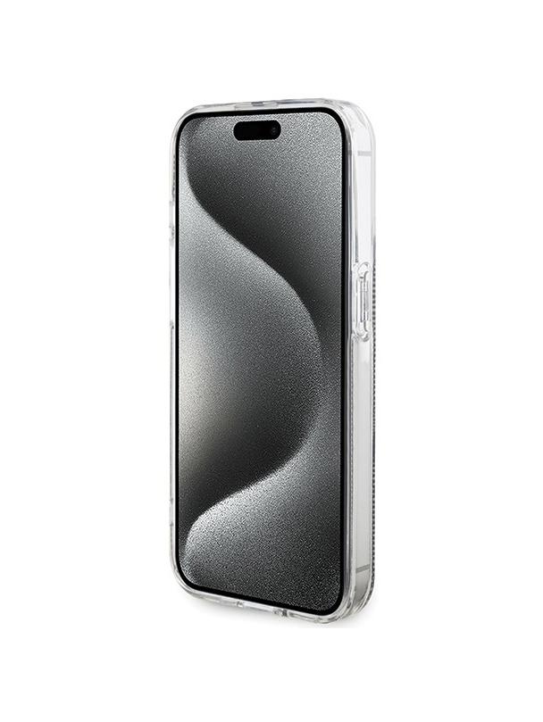 GUESS futerał do IPHONE 15 Pro GUHCP15MH4PSEGW (4G Gold Stripe) brązowy