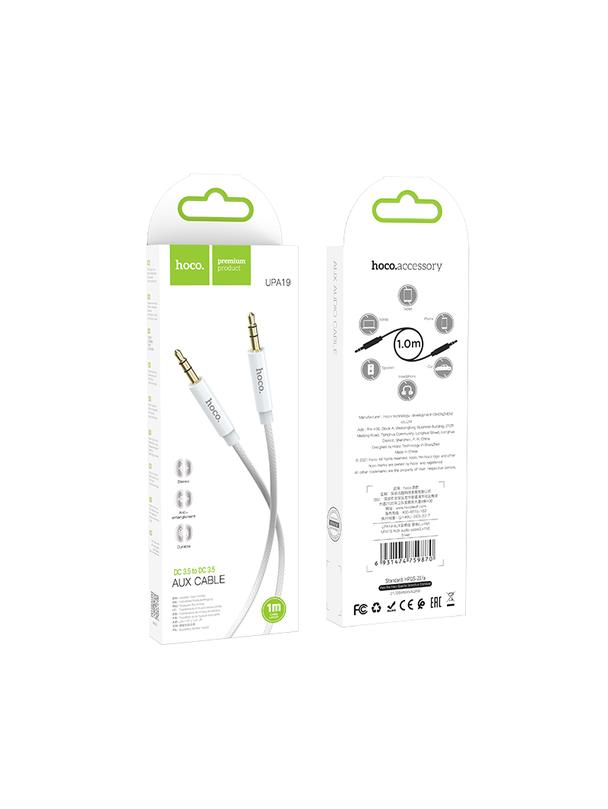 Kabel AUX Jack 3,5 mm do Jack 3,5 mm Hoco 1 m UPA19 srebrny