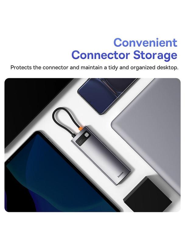 BASEUS adapter HUB 8w1 Typ C WKWG080113/BS-OH101 0,15 m szary