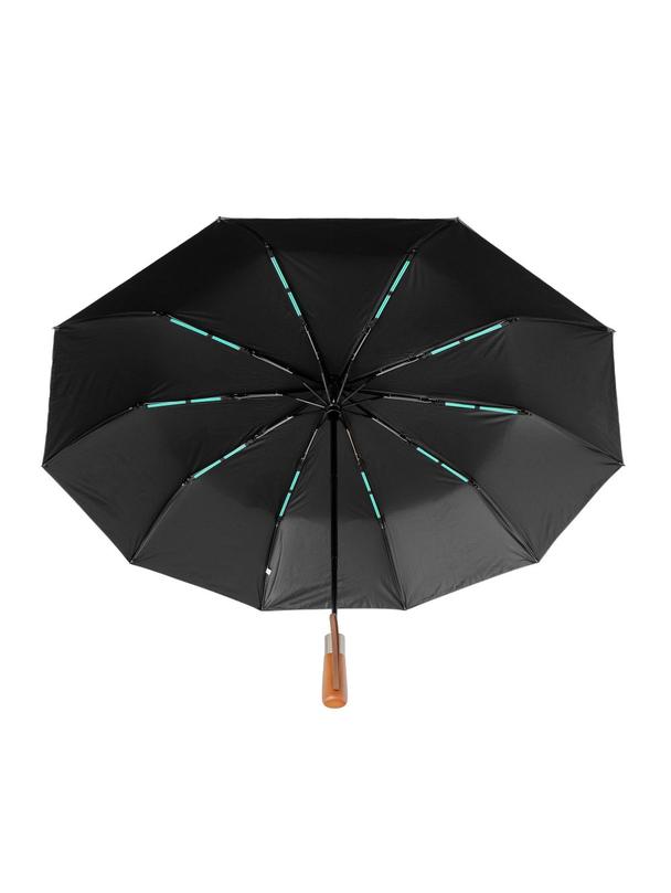 Automatyczny składany parasol z drewnianą rączką 10-ramienny XXL 115 cm czerwony