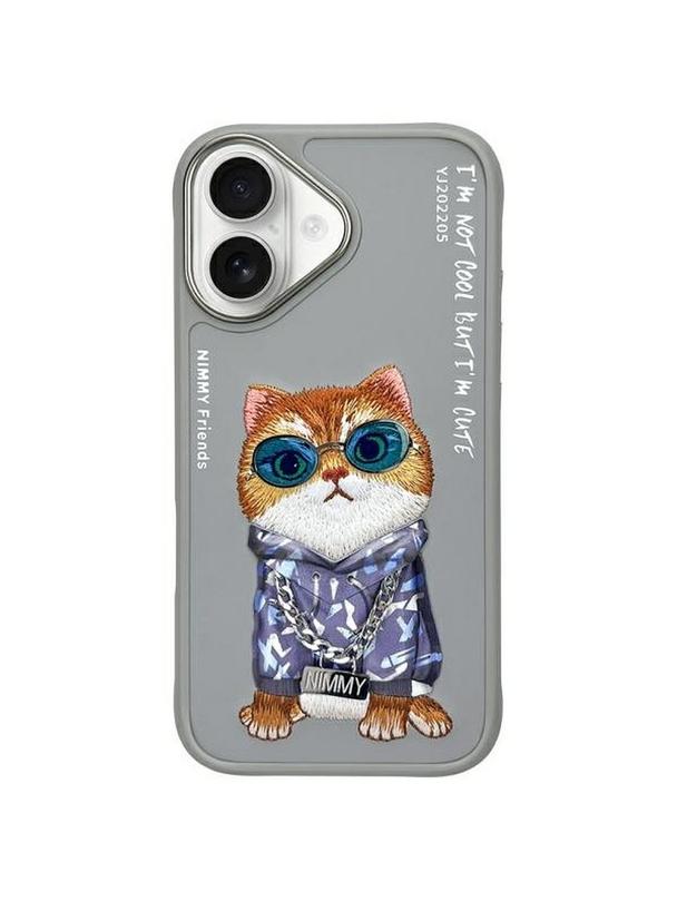 NIMMY futerał GLASSES COOL CAT do IPHONE 16 szary