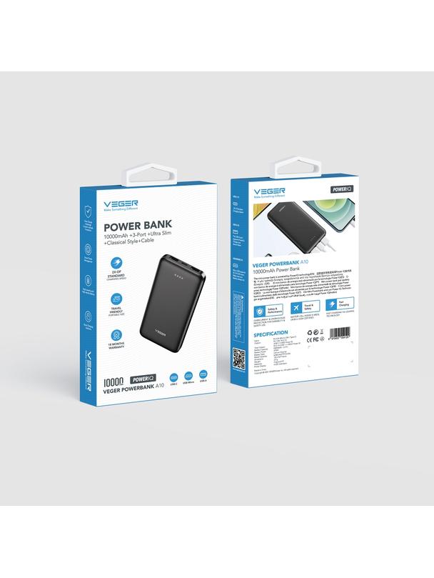 Powerbank Veger A10 (W1065) 2A 10000 mAh czarny