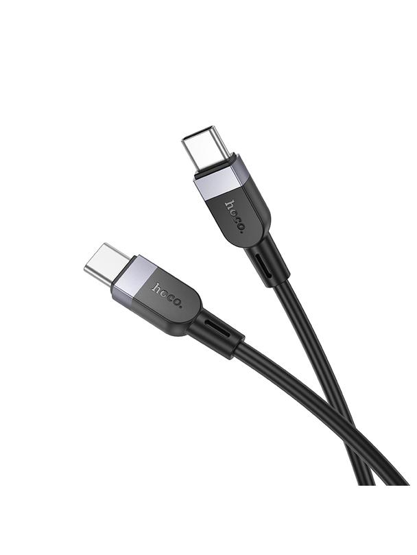 Kabel USB C do USB C Hoco 3A 60W Silikonowy 1 m X109 czarny