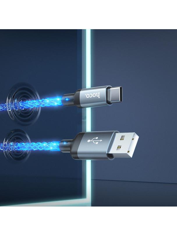 Kabel USB A do USB C Hoco 3A 1 m U112 szary