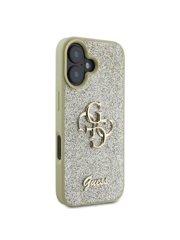 GUESS futerał do IPHONE 16 Plus GUHCP16MHG4SGD (Fixed Glitter Big 4G) złoty