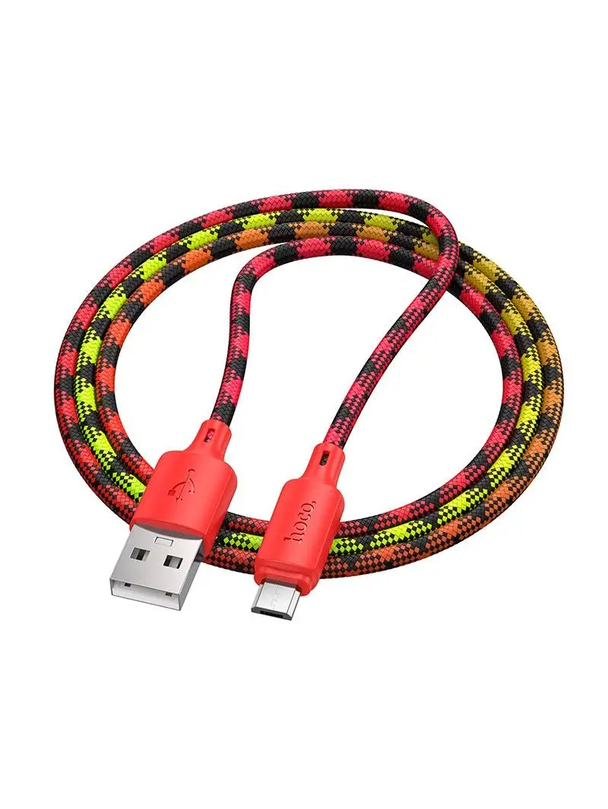 Kabel USB A do Micro USB Hoco 2,4A 1 m X116 gradient czerwony