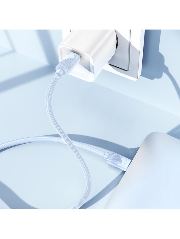 Kabel USB C do USB C Hoco 3A 60W 1 m X114 niebieski