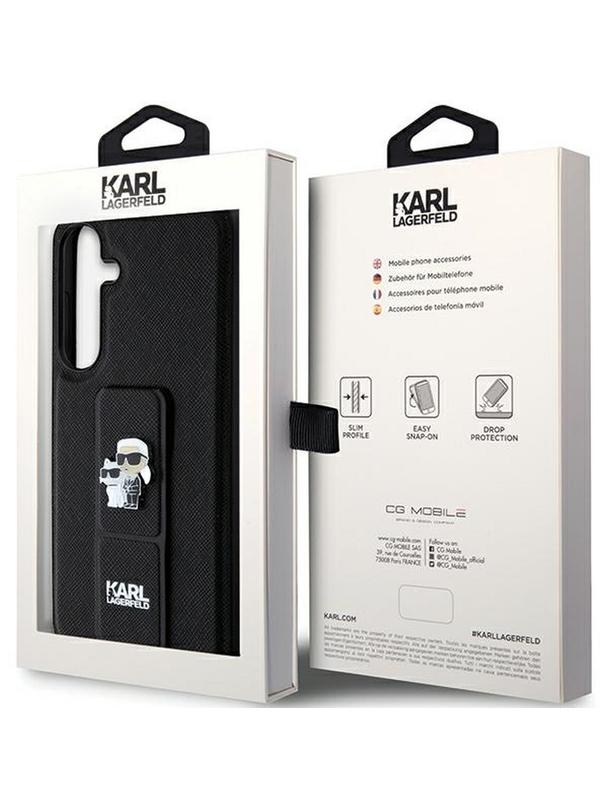 KARL LAGERFELD futerał do SAMSUNG S24 Plus KLHCS24MGSAKCPK (GRIPSTAND SAFFIANO KC PINS) czarny