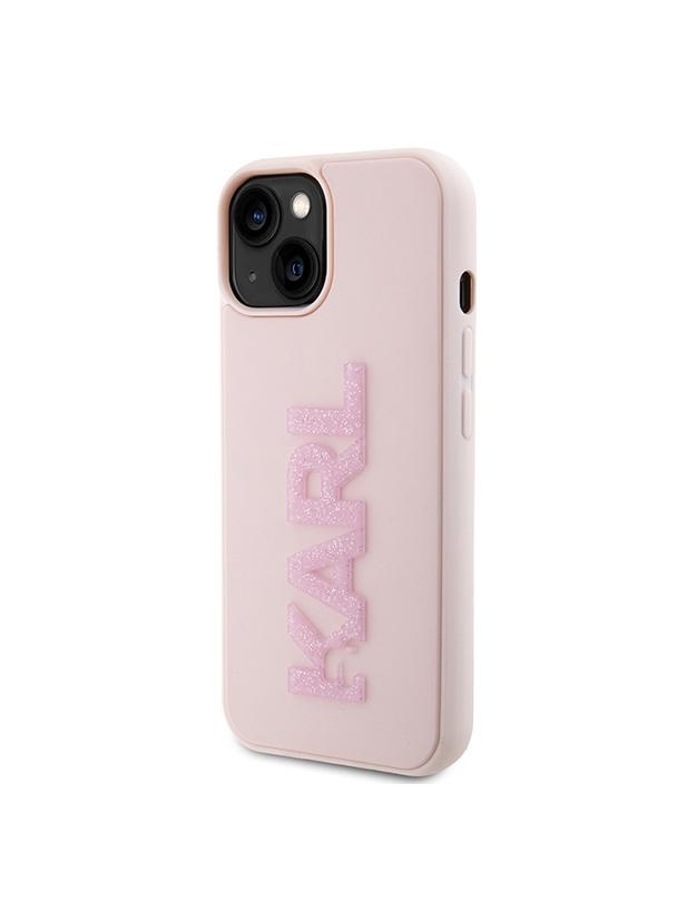 KARL LAGERFELD futerał do IPHONE 15 KLHCP15S3DMBKCP (3D Logo Glitter) różowy