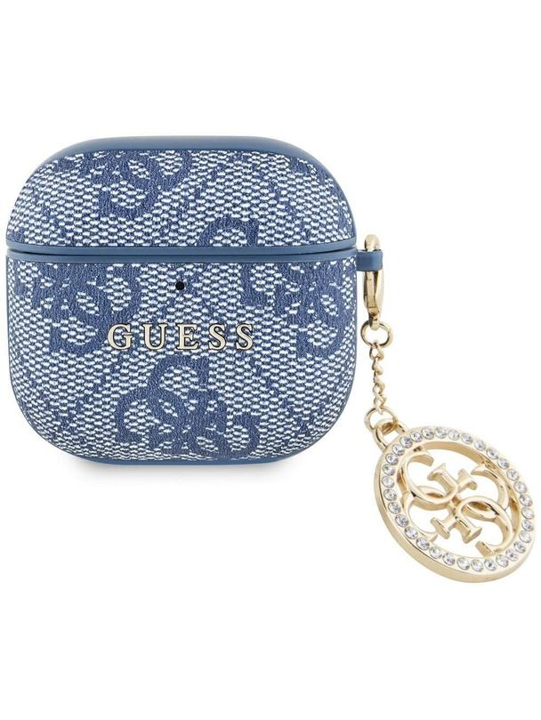 GUESS futerał do APPLE AirPods 4 GUA4P4E4CDB (PU 4G W/ Strass Charm) niebieski