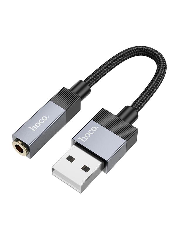 Adapter AUX USB A (męski) do Jack 3,5 mm (żeński) Hoco UPA32D czarny
