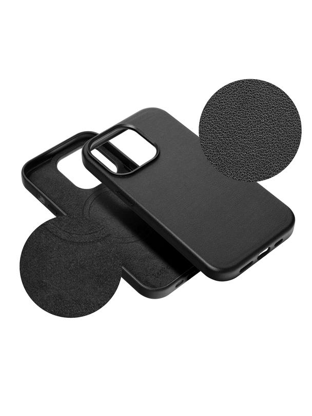 Futerał LEATHER MAG COVER kompatybilny z MagSafe do IPHONE 16 Plus czarny