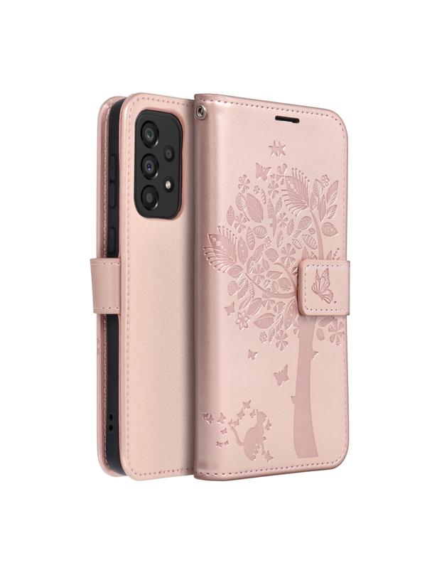 Kabura MEZZO Book do SAMSUNG A33 5G drzewo złoty róż