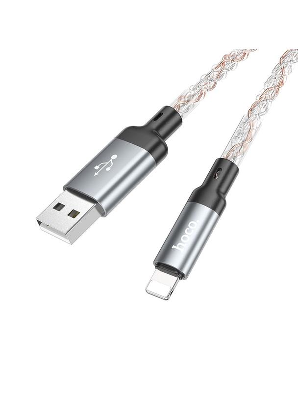 Kabel USB A do Lightning Hoco 2,4A 1 m U112 szary
