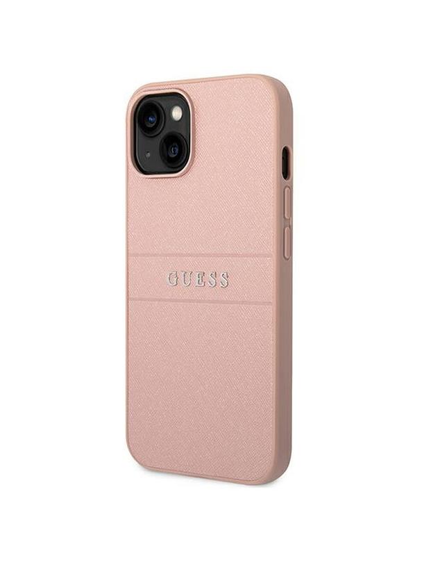 GUESS futerał do IPHONE 14 Plus GUHCP14MPSASBPI (Saffiano With Metal Logo) różowy