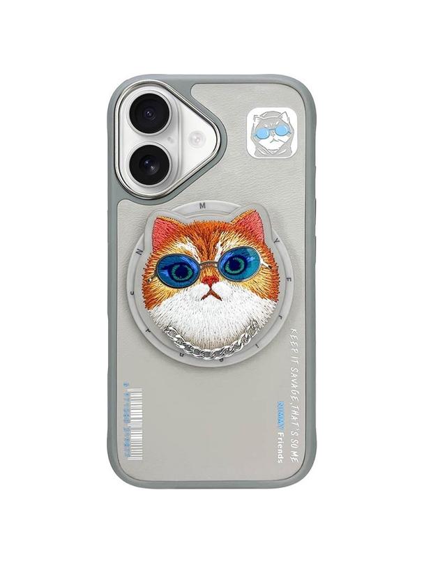 NIMMY futerał GLASSES COOL CAT kompatybilny z MagSafe do IPHONE 16 szary